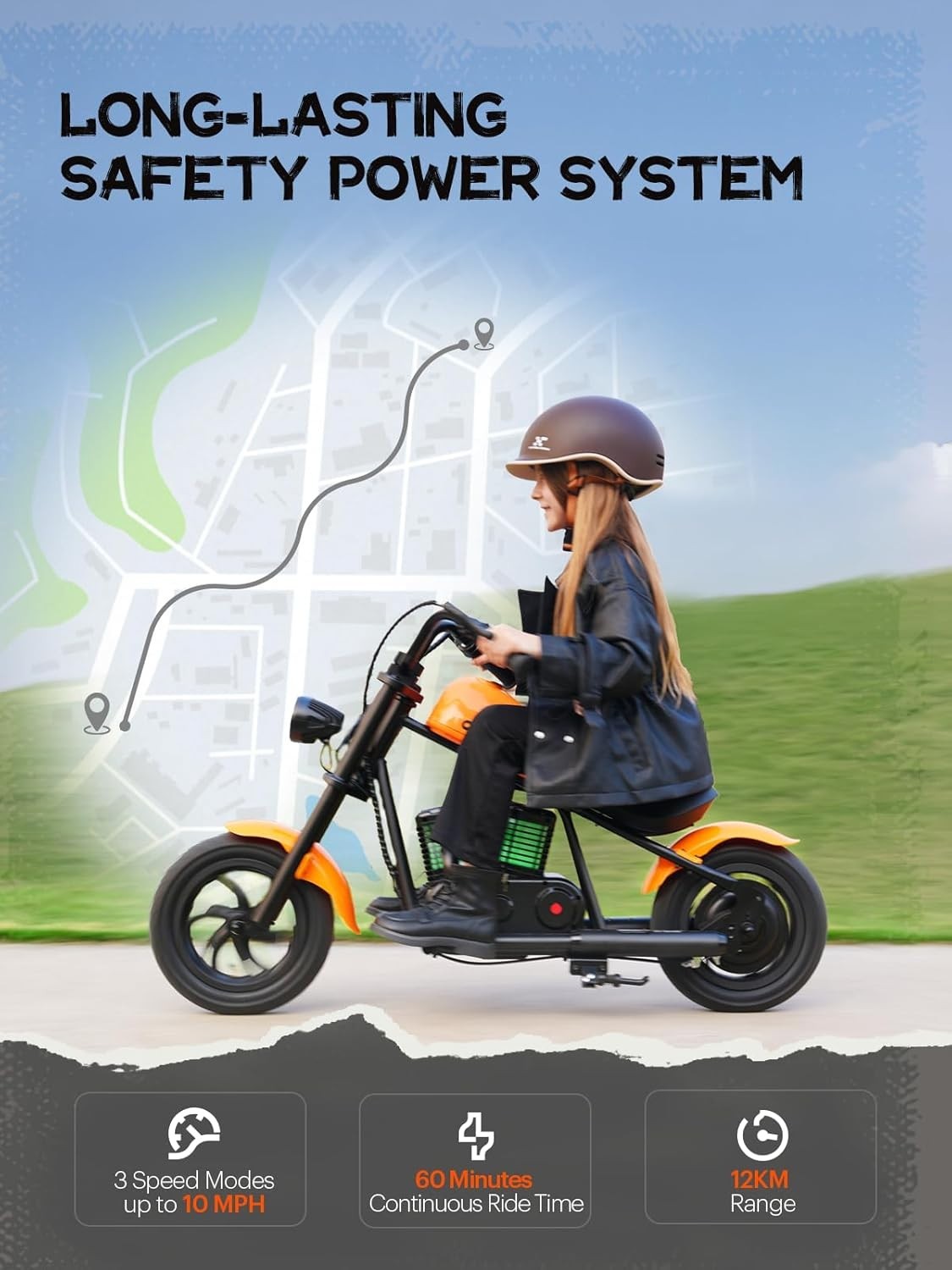 HYPER GOGO Cruiser 12 Plus Electric Motorbike Motorcycle for Kids Electric Dirt