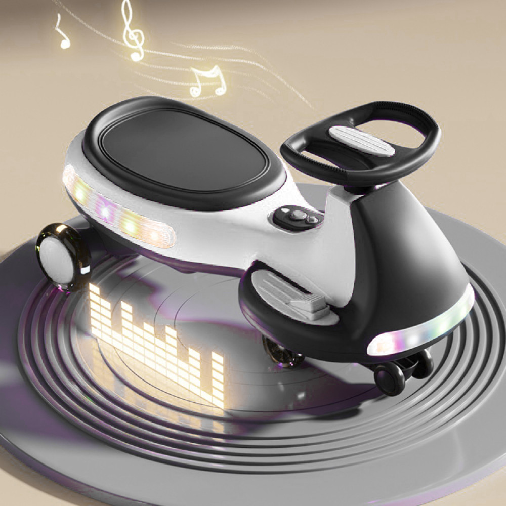 Anti-Rollover Electric Wiggle Car, LED & Music, Indoor Outdoor Use for Kids 3+