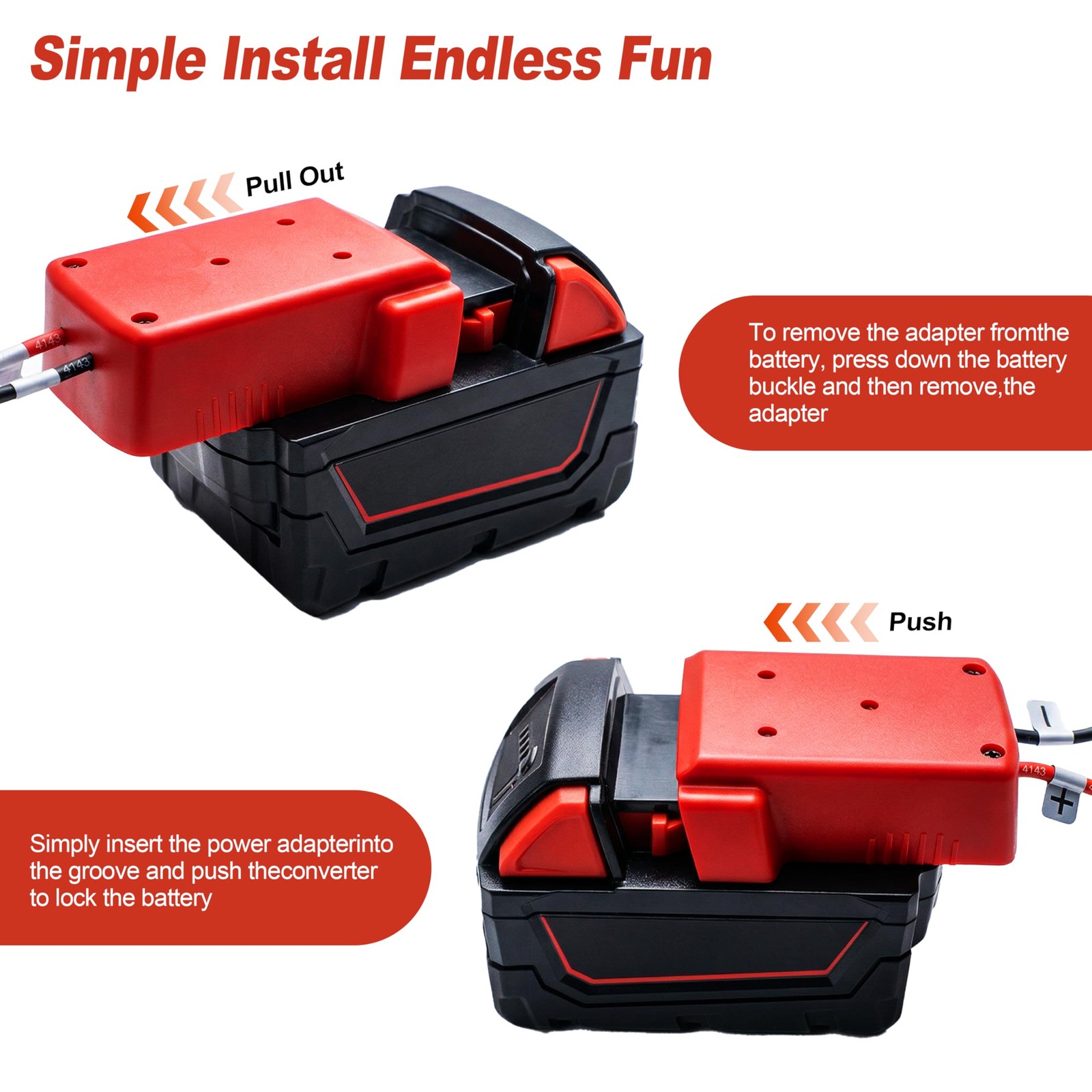 Power Wheels Battery Adapter for Milwaukee M18 Battery, 18V Power Wheels Adap…