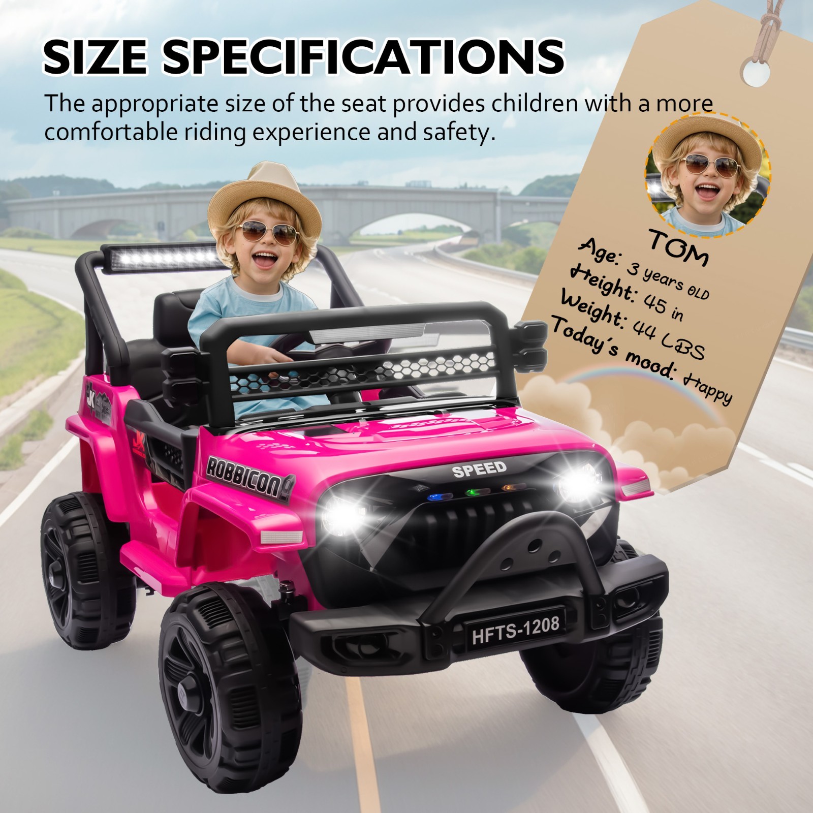 12V Electric Car Ride On Truck for Kids w/ Remote, Powered Wheels Toys,Pink