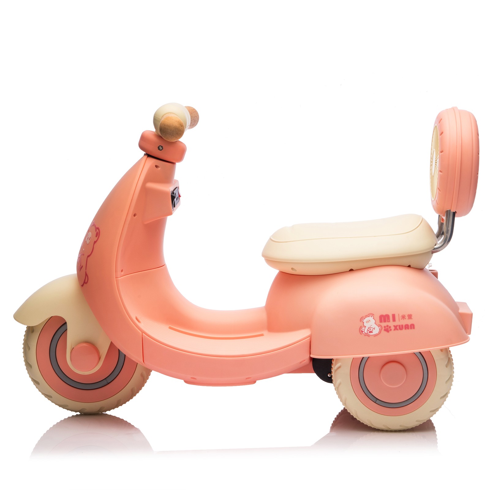 12V 3-Wheel Kids Motorcycle, Parental Remote, Wooden Handle, Slow Start, 1-3Y