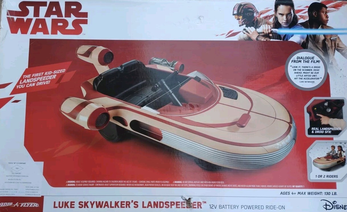 Star Wars Luke Skywalkers Landspeeder Tatooine 12v Radio Flyer New Sealed