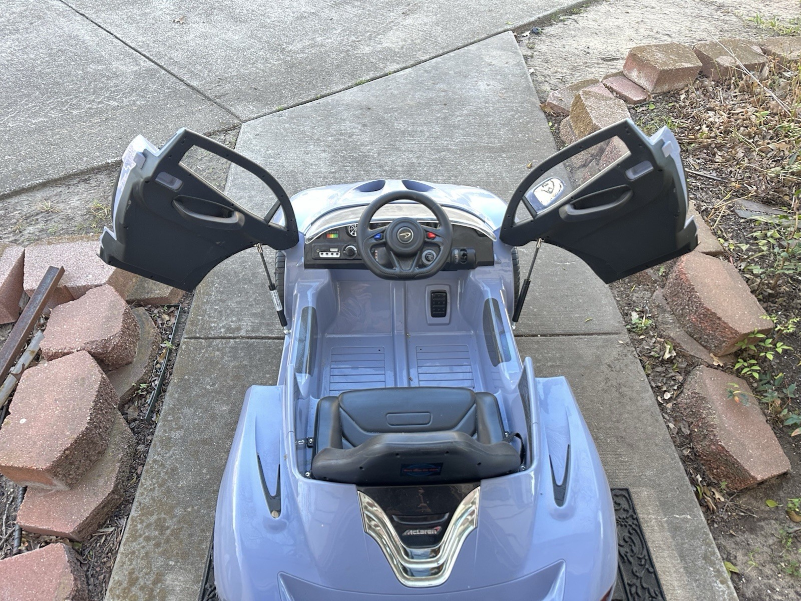 Ride On Toys for Kids 12V Licensed Mclaren Battery Powered Sports Car Butterfly