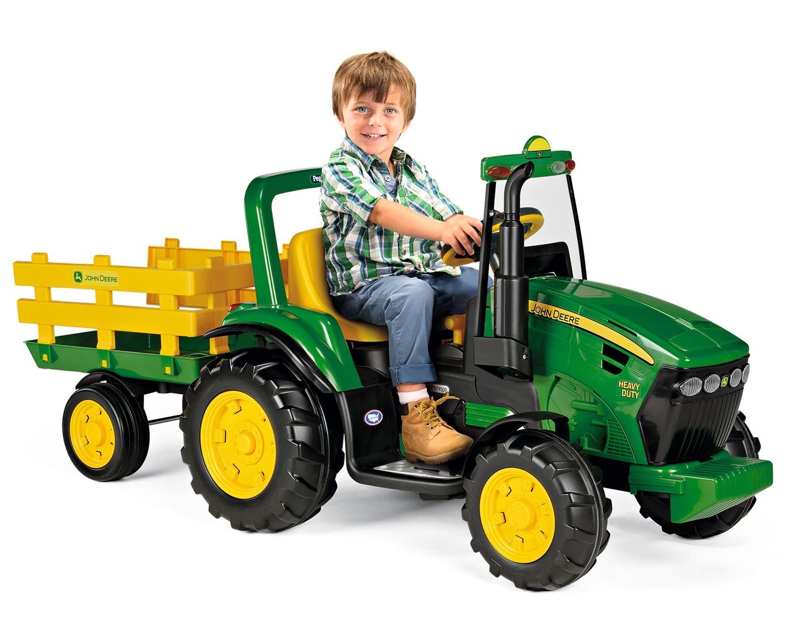 Peg Perego John Deere Heavy Duty Tractor ExtraLarge 12 Volt Ride on Tractor f…