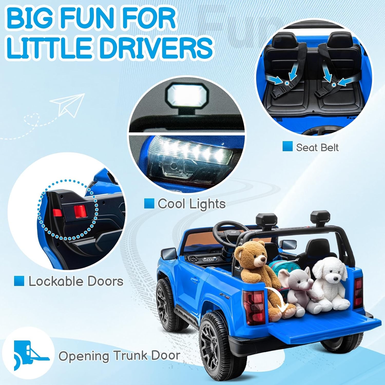 24V Licensed Chevrolet Colorado Electric Car for Kids, Ride on Toys for Toddlers