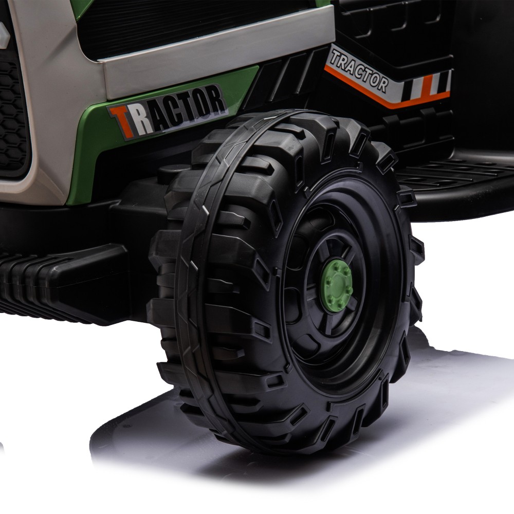 Kids Ride On Tractor w/Trailer 24V Battery Powered Electric Vehicle Toys Remote