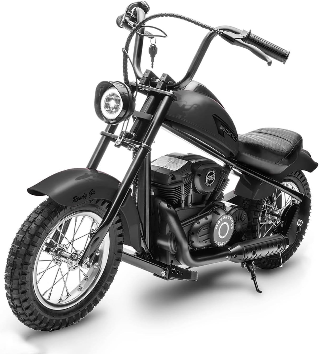 Electric Motorcycle for Kids 24V, Ambient Light, Music, Fog & 60-Min Ride Time