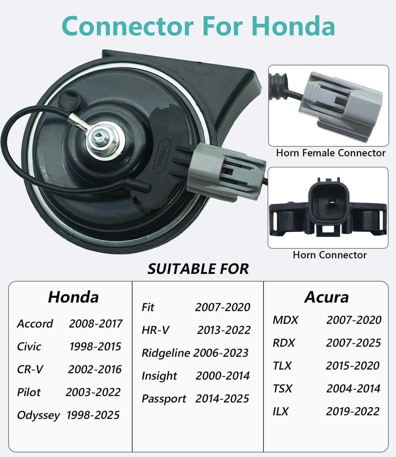 NEOGET Car Horn for Honda Acura, Multifunction Loud High Low 2 Tone Auto Horn…