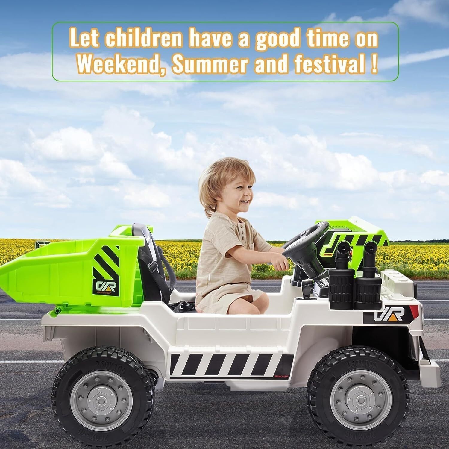 12V Kids Ride On Car Toys Electric Dump Truck Car with Remote Control,Music