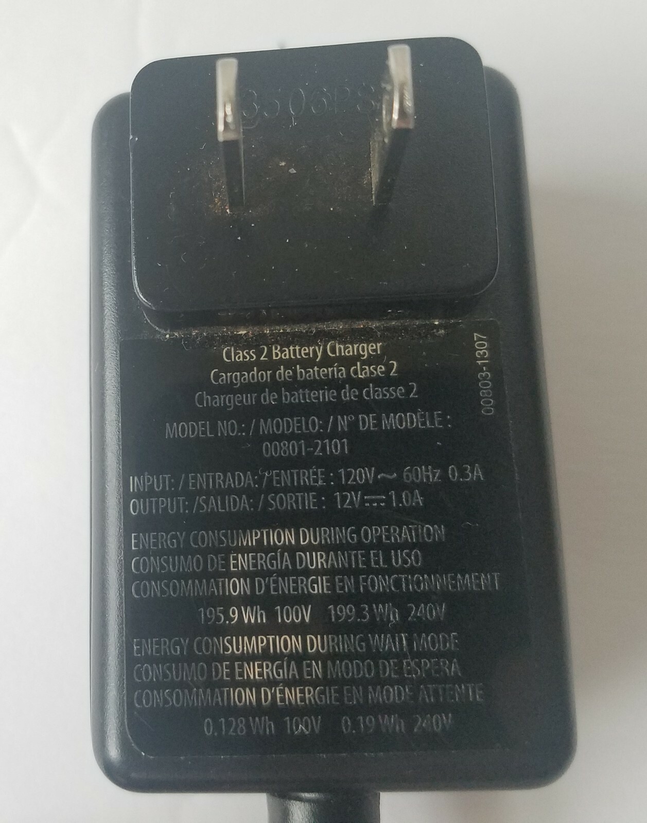 Genuine Power Wheels Fisher Price 12 Volt 12V Grey Battery Charger 00801-2101