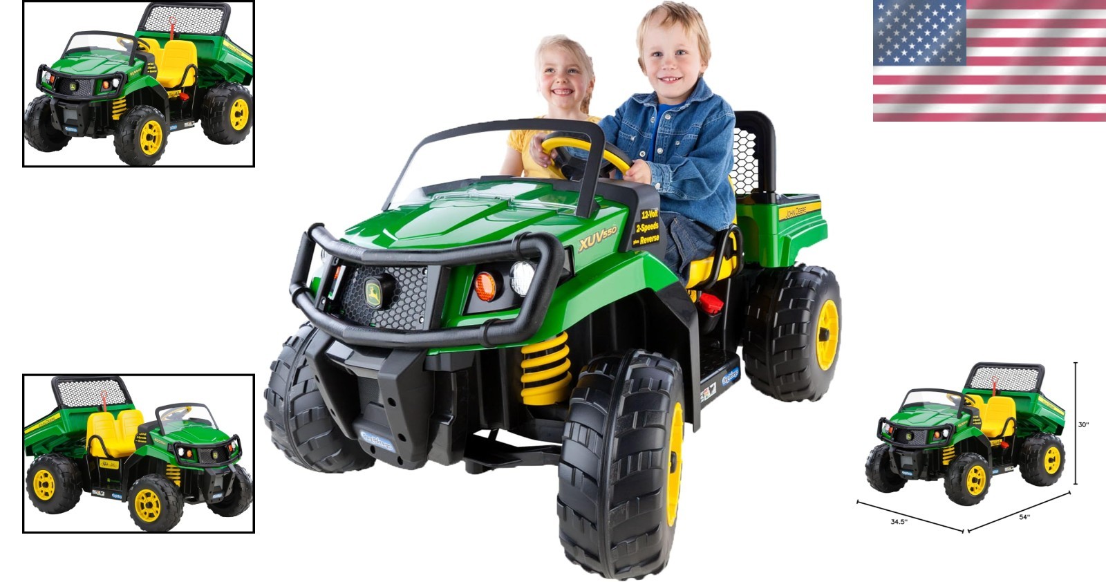 John Deere Gator XUV Extra-Large 12 Volt Ride-on, Durable Design for Kids 3-8…