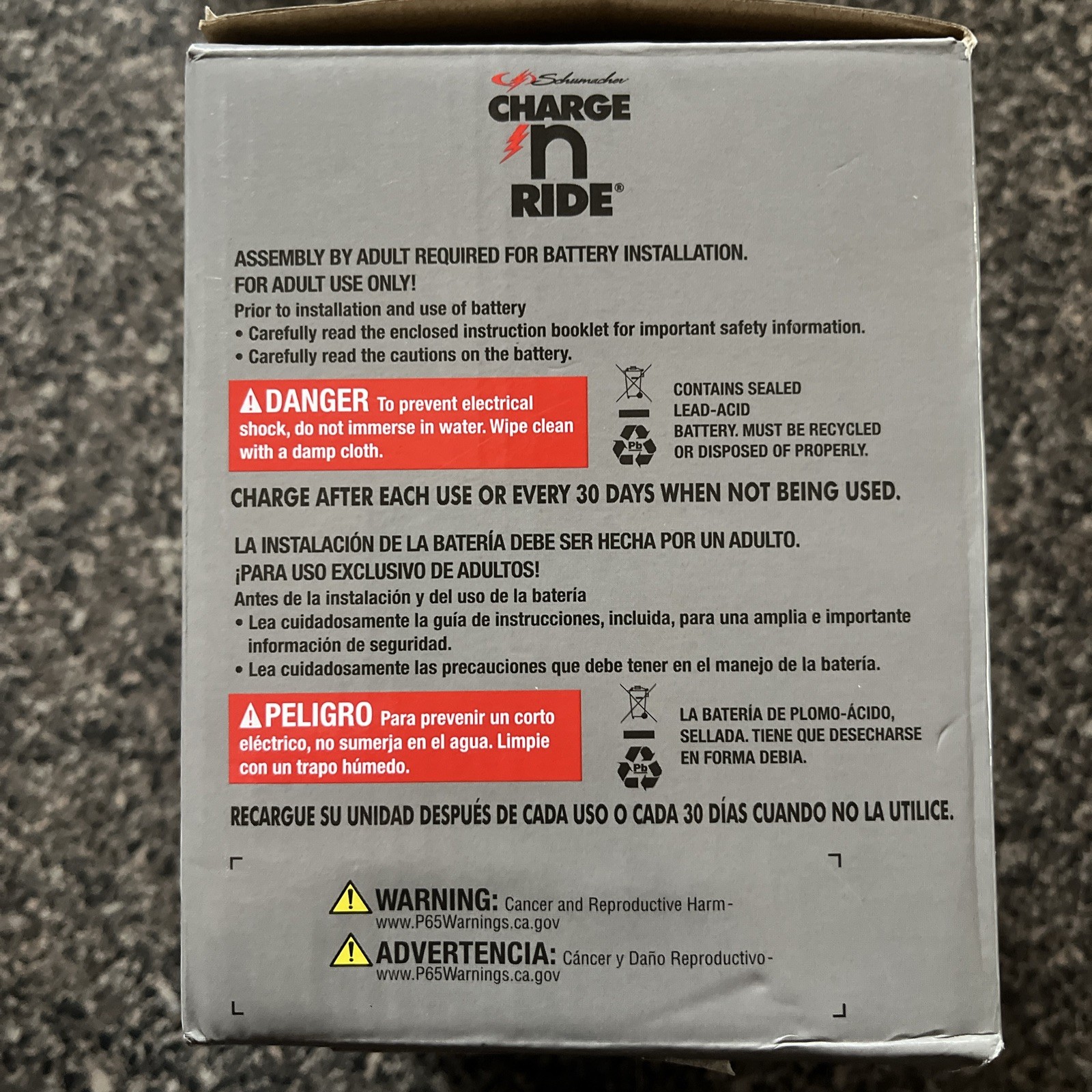 Schumacher 12V 9.5 Ah Replacement Battery For Charge N Ride On Toys, Model TB3.