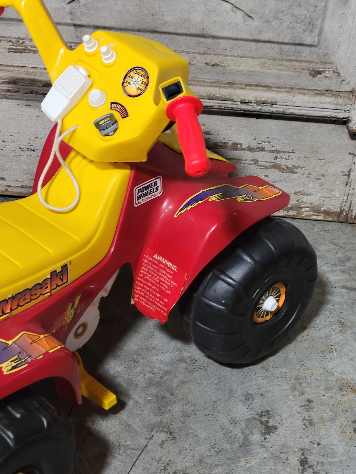 ​Vintage 1995 Power Wheels Lil Kawasaki ATV 6V Ride On Toy Fisher Price FP USA