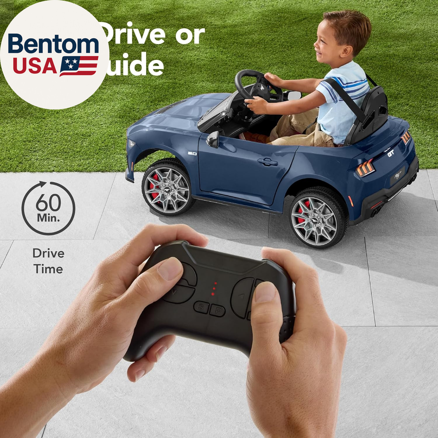 Kids 12V Electric Ride on Car Officially Licensed Ford Mustang W/Parent Control,