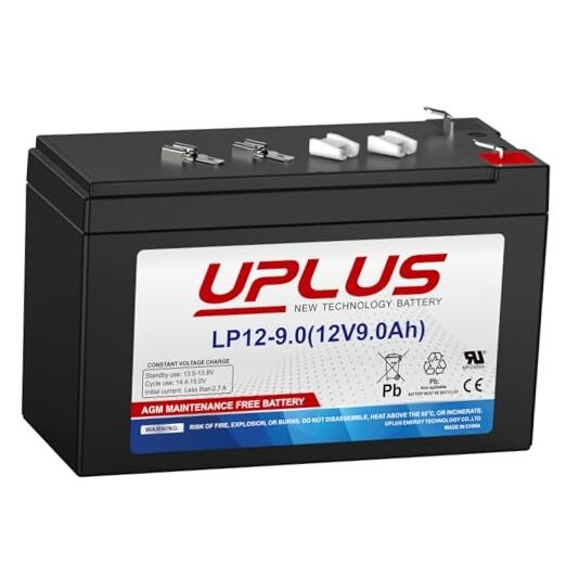 UPLUS LP12-9.0 12V 9Ah Rechargeable AGM Battery, SLA LP12-9.0 (12V 9Ah)