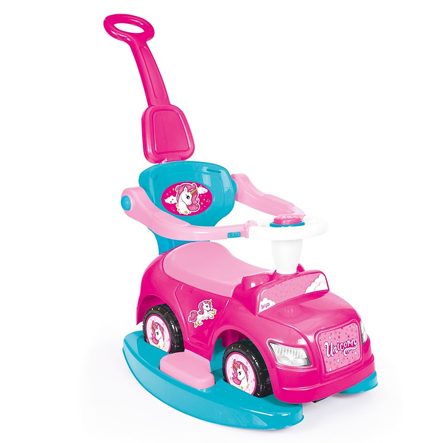 Dolu: Ride On Car: 4-In-1 Walk & Drive – Unicorn & Pink – Ages 12mo+