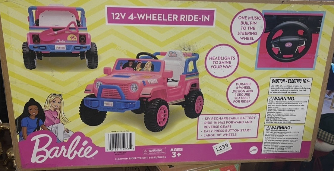 Licensed 12V 1-Seater Rugged Kids Ride-On -Barbie