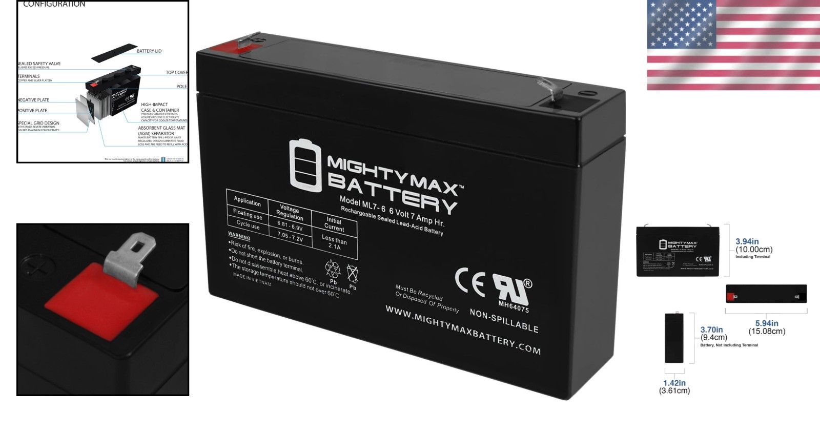 Compact 6V 7AH Battery for Kids’ Ride-On Vehicles – Rechargeable & Reliable