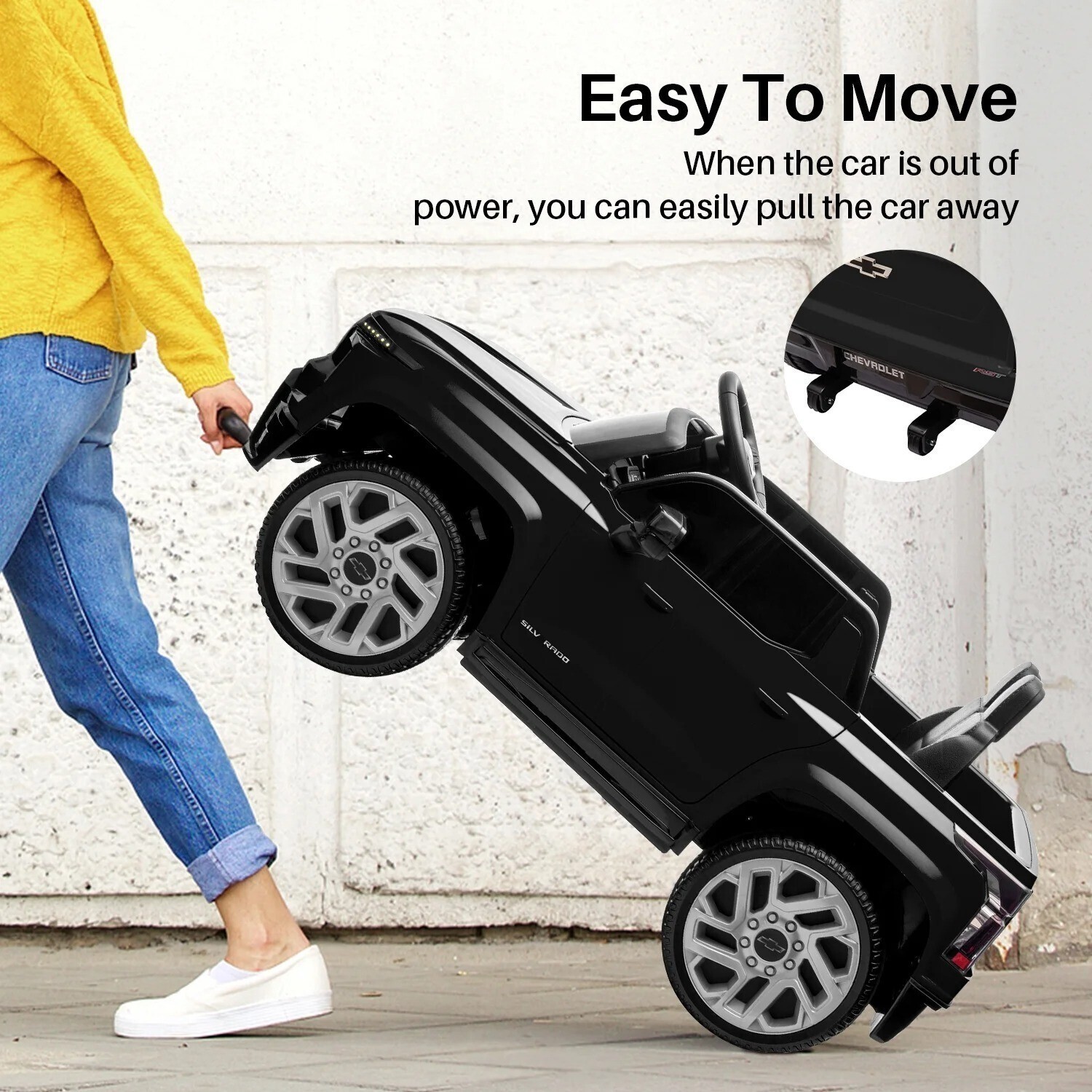 Licensed Chevrolet Silverado Kids Ride on Truck with Remote Electric Car Toy