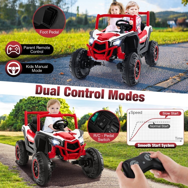 24V Battery Powered 2-Seater Kids Electric Toy Car Gift Kids With Remote Control