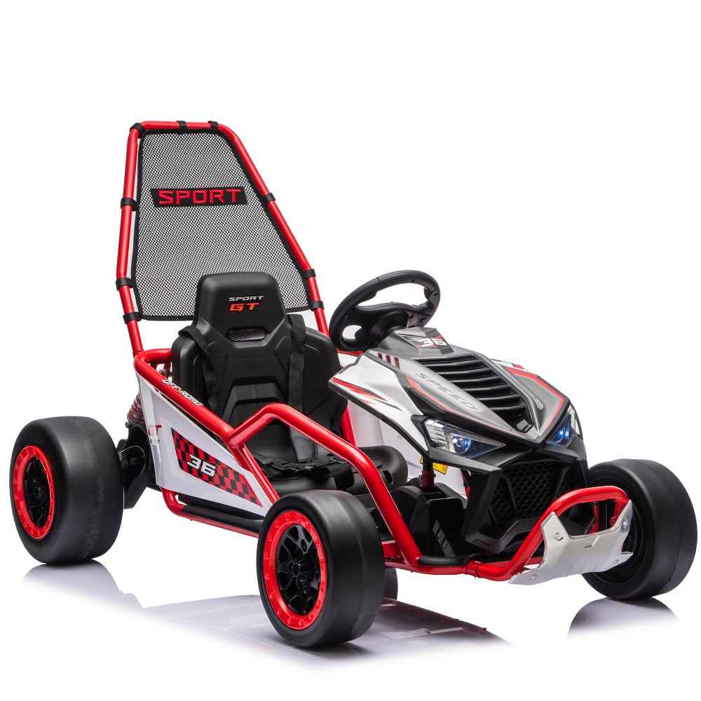 24V 400W Electric Ride on Toy Crazy Go Cart Drift Car 5-7.5 MPH for Kids 6-12