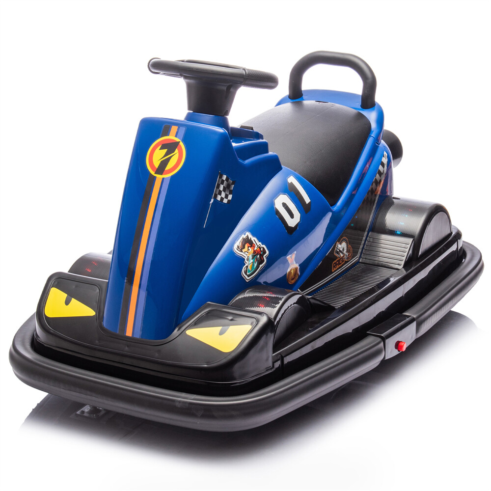 12V Kid Ride On Motor Bumper Car Rotate 360° In Place 1.55MPH Kid Toy Aged 3-5