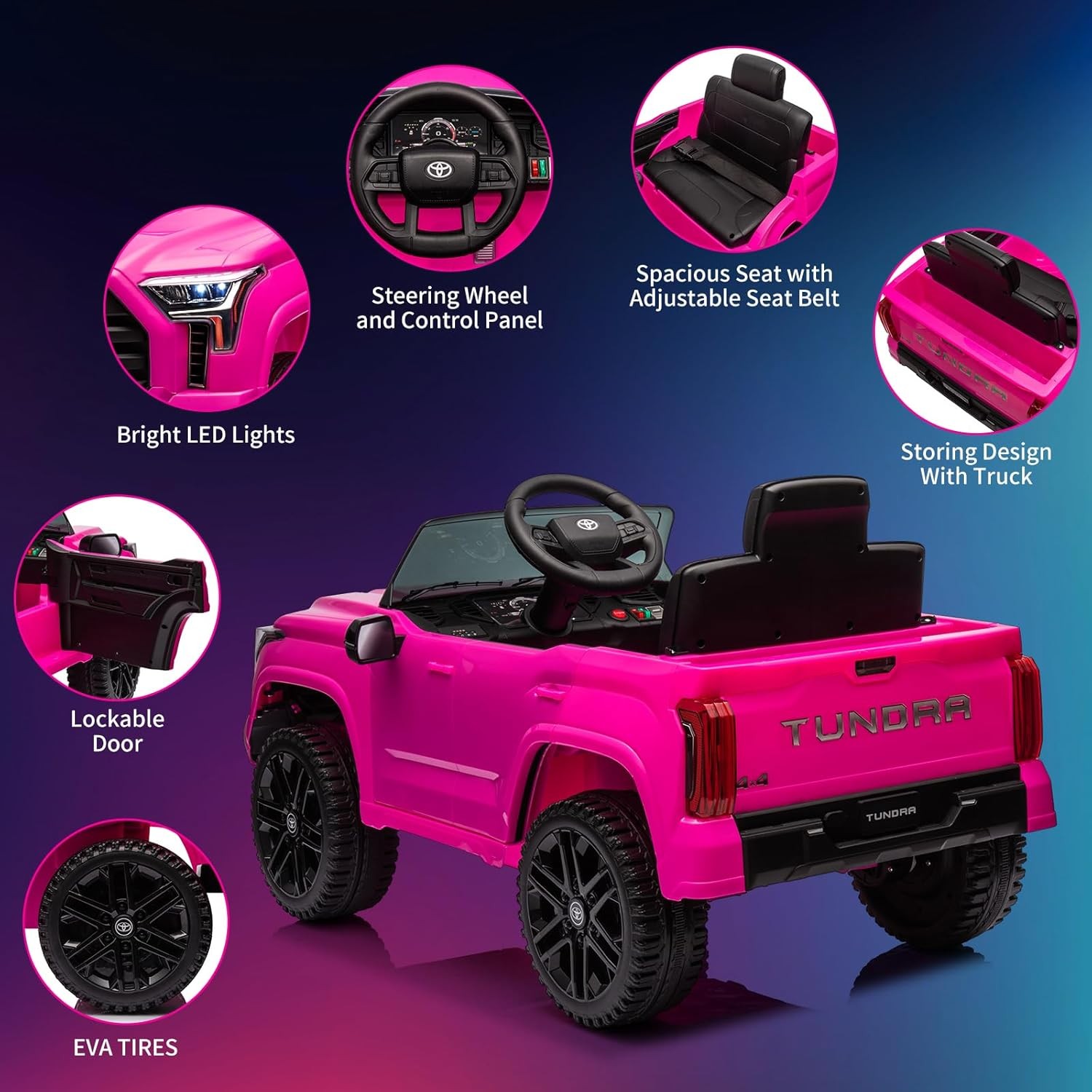 Kids 12V Ride On Truck,Off-Road Pickup w/ 2.4G RC,Electric Cars Toy for Boy Girl