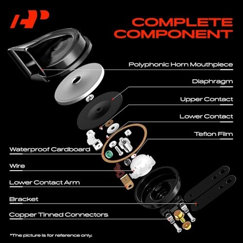 Dual Snail Horn High Low Universal Electric Horns 12V 110dB Compatible Most Car
