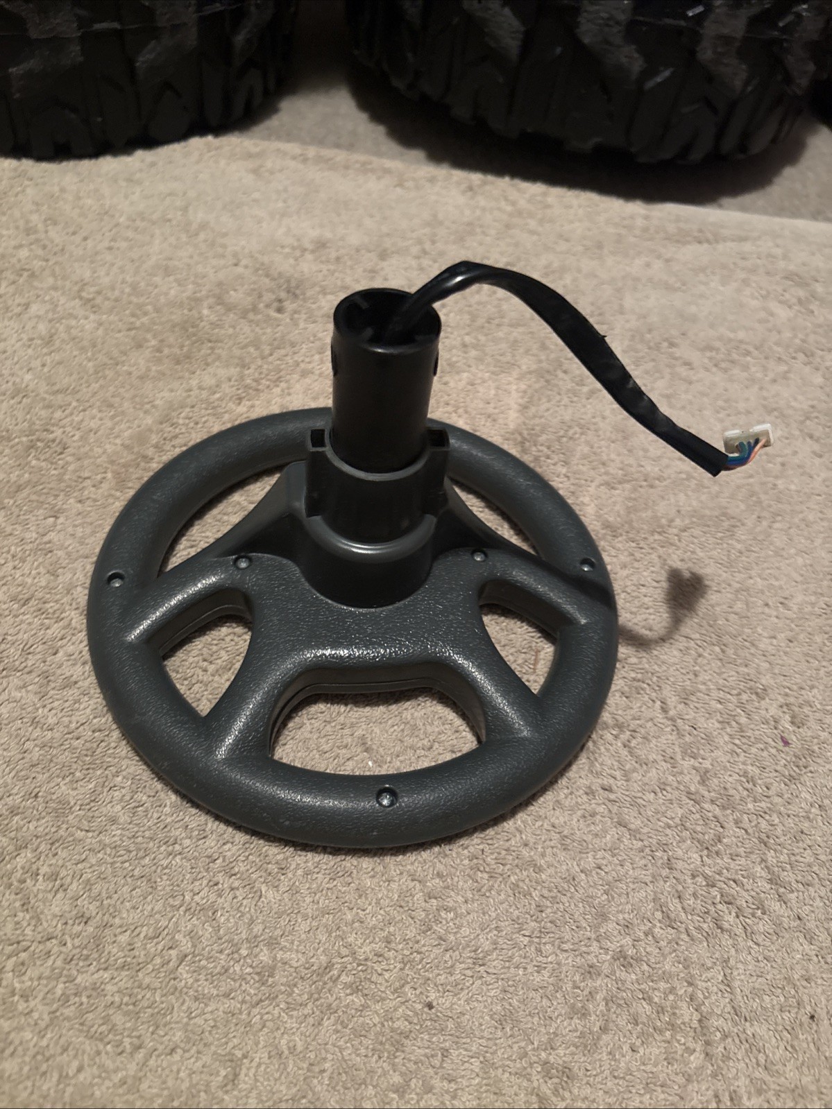 Kids Ride On Car Gray Chevy Corvette Steering Wheel