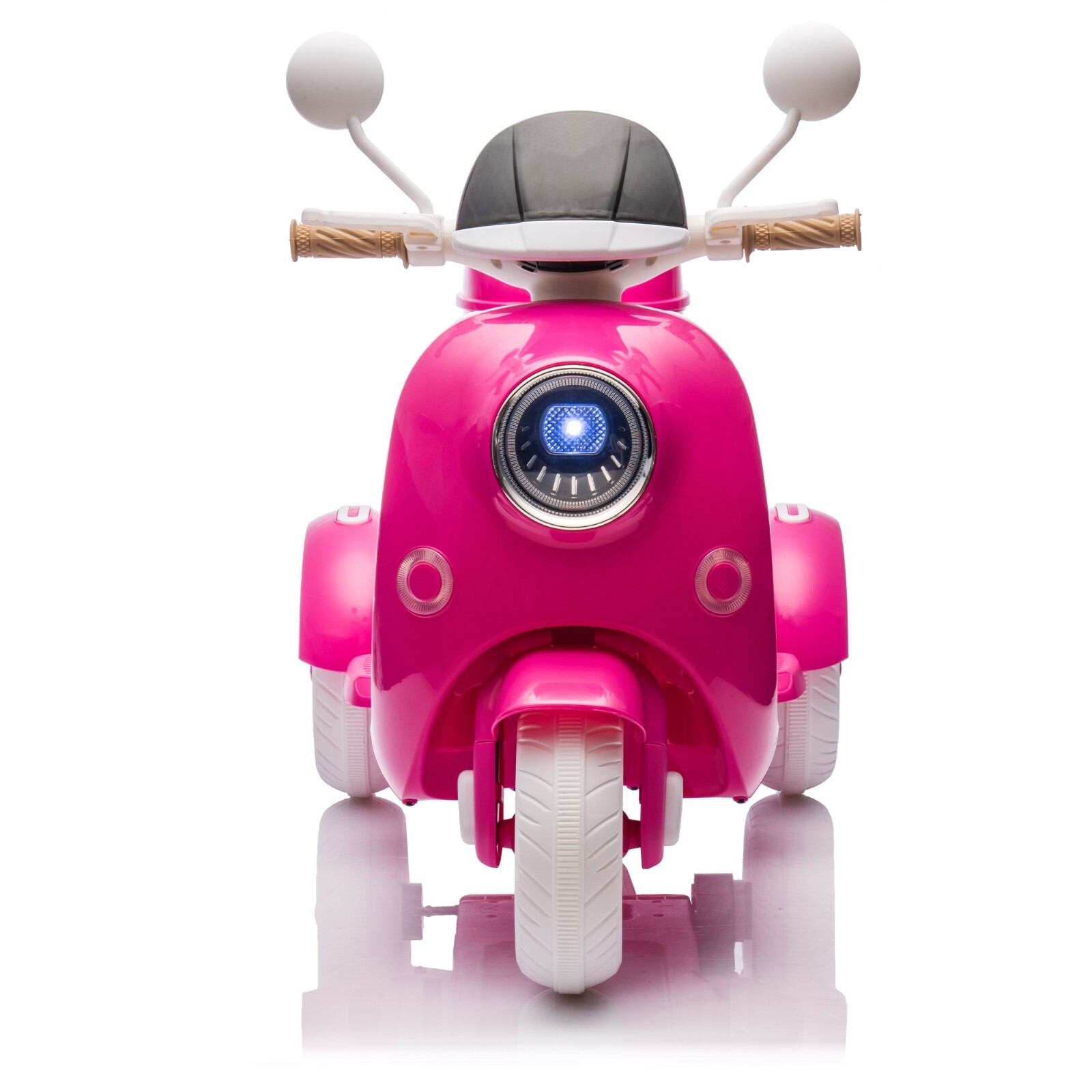 Kids 2-Seater Ride-On Motorcycle 12V with 2 Motors – 3-Wheel, USB, for 3-6, Rose