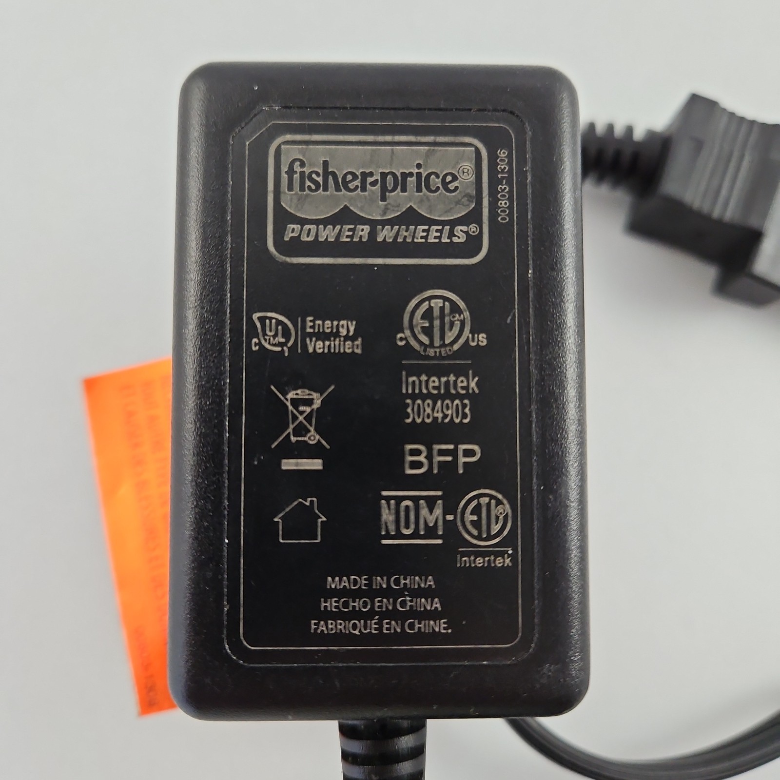 Genuine Fisher Price Power Wheels 00801-2101 12 Volt 12v Battery Charger Adapter