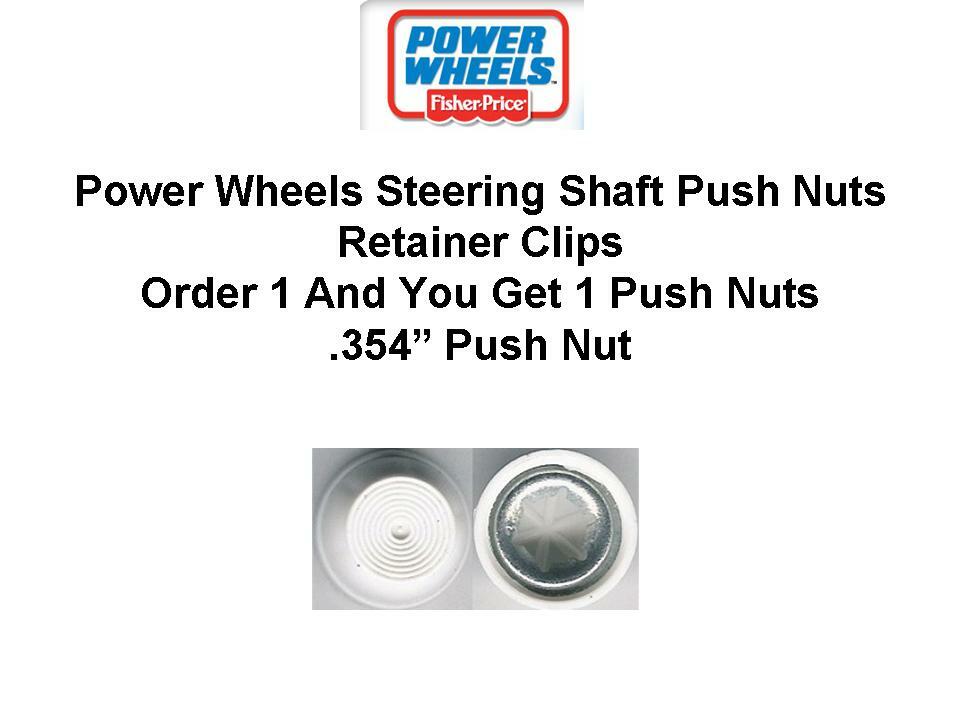 1X POWER WHEELS BLACK OR WHITE .354 RETAINER NUT STEERING WHEEL PUSH CAP