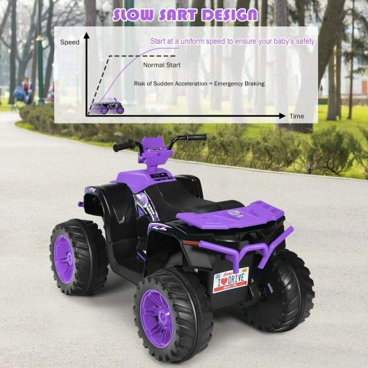 12V Kids Electric 4-Wheeler ATV Quad Ride On Car with LED Light-Purple – Color: