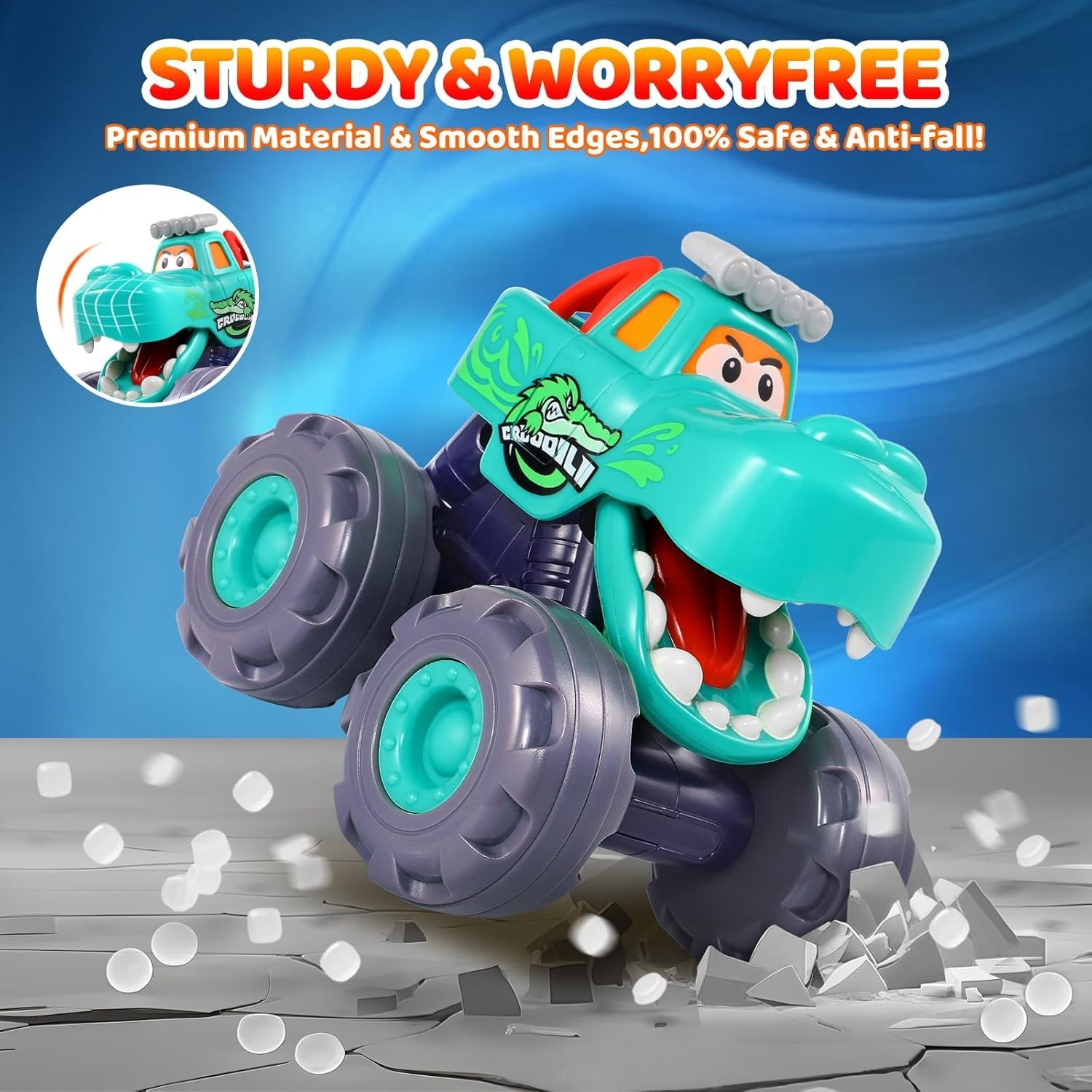 Car Toys for 1 Old Boy Gifts, Pull Back Monster Truck Toy Cars for Toddlers …