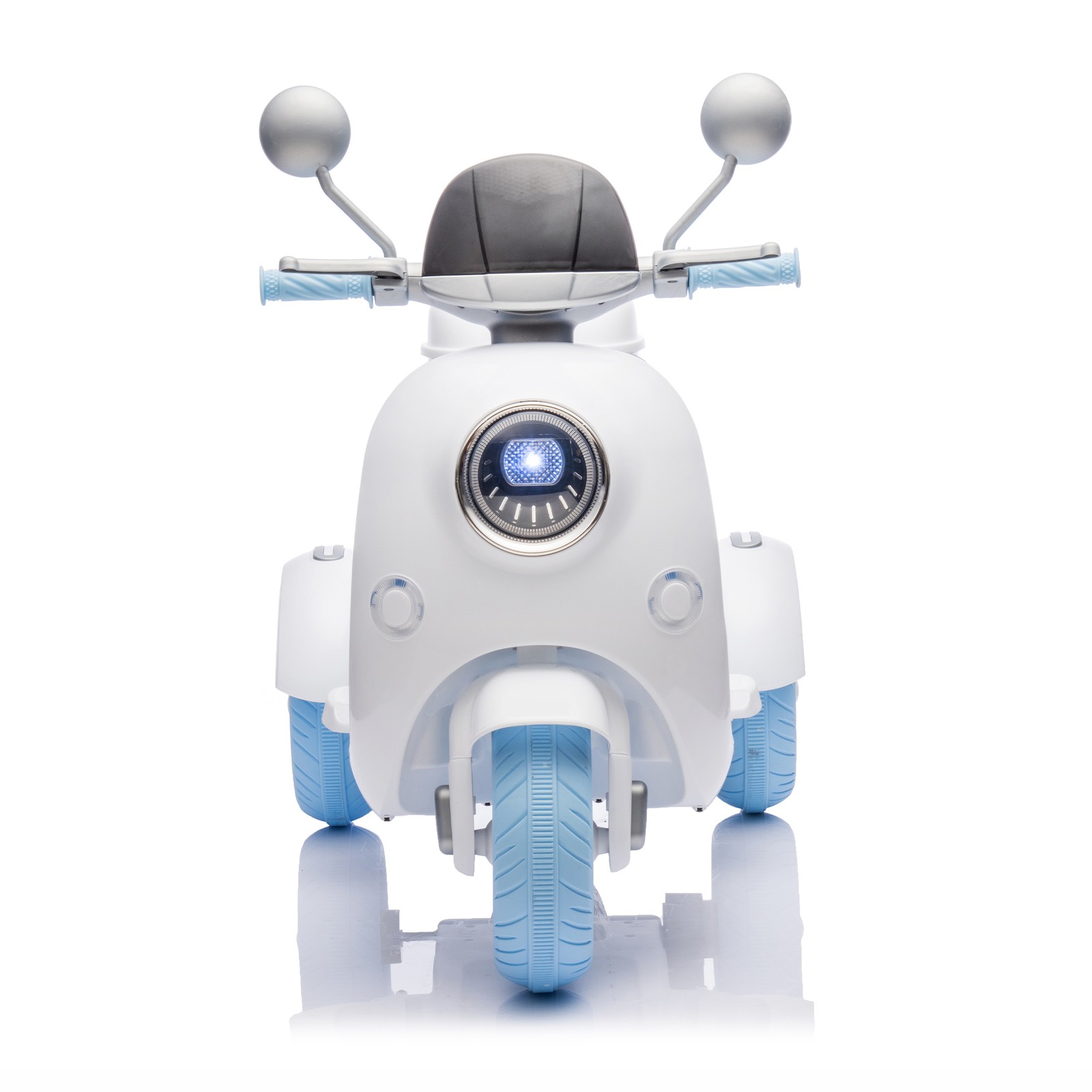 12V Two Motors Kids Ride On Level Up Two-seater 3 Wheel Toy for Kids 3-6 Blue