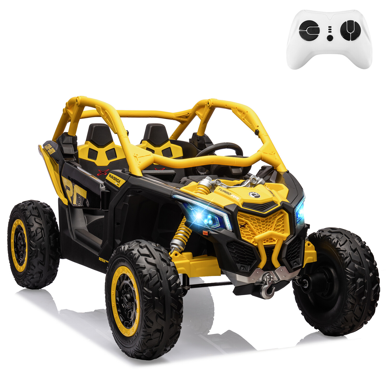 2 Seater Ride On UTV Car, Electric Off-Road Car, 4WD Kids Truck W/Remote Control