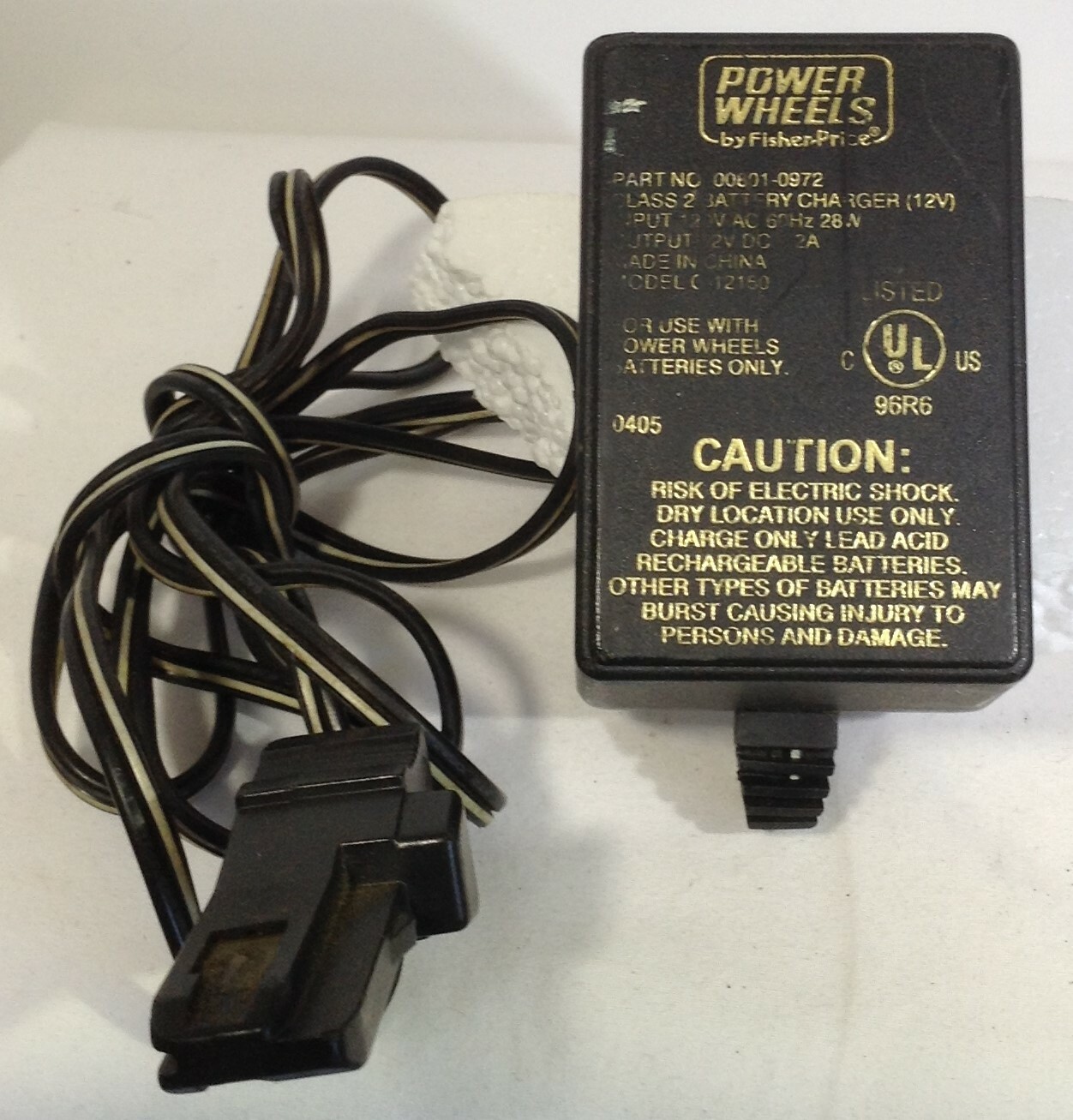 Fisher Price Power Wheels 12V Battery Charger Class 2 00801-0972 C-12150 – USED