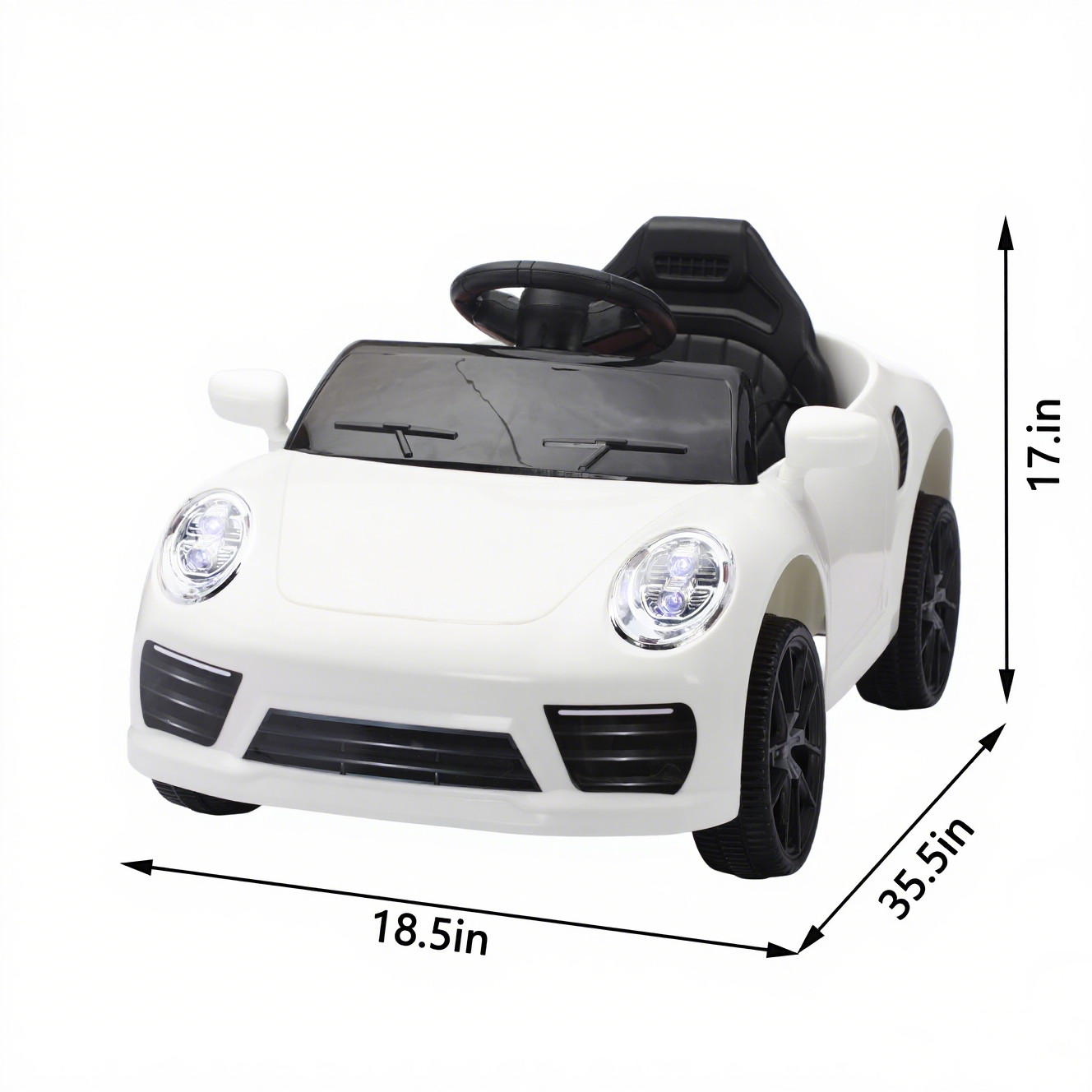 Ride on car Kids Electric Car Riding Toys for Kids W/Remote Control Swing White