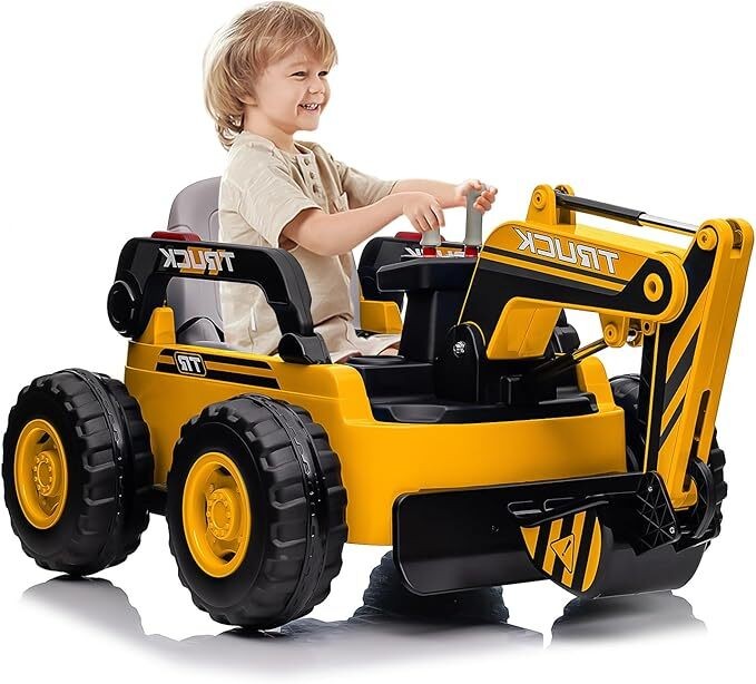 12V 10AH Electric Toy Excavator 4WD Battery Powered Sand Digger w/Remote Control