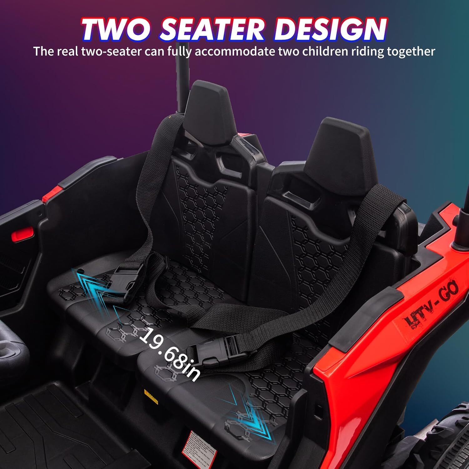 24V Ride On Utv, 2 Seater Electric Truck With Sun Shade, 4WD Electric Car Toy