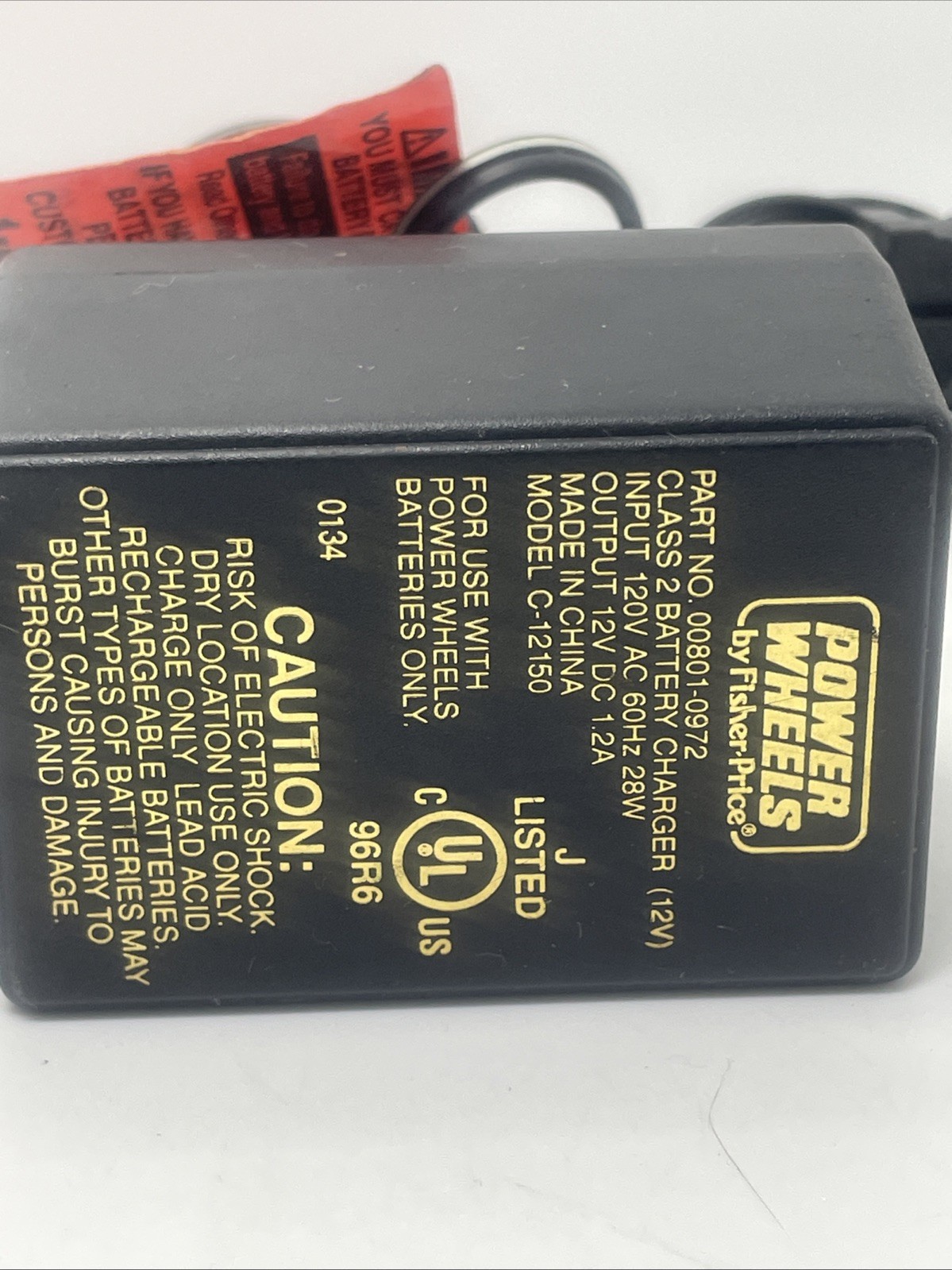 2 OEM Fisher Price Power Wheels 00801-0972 Model: C-12150 12 V ( 2 Chargers )