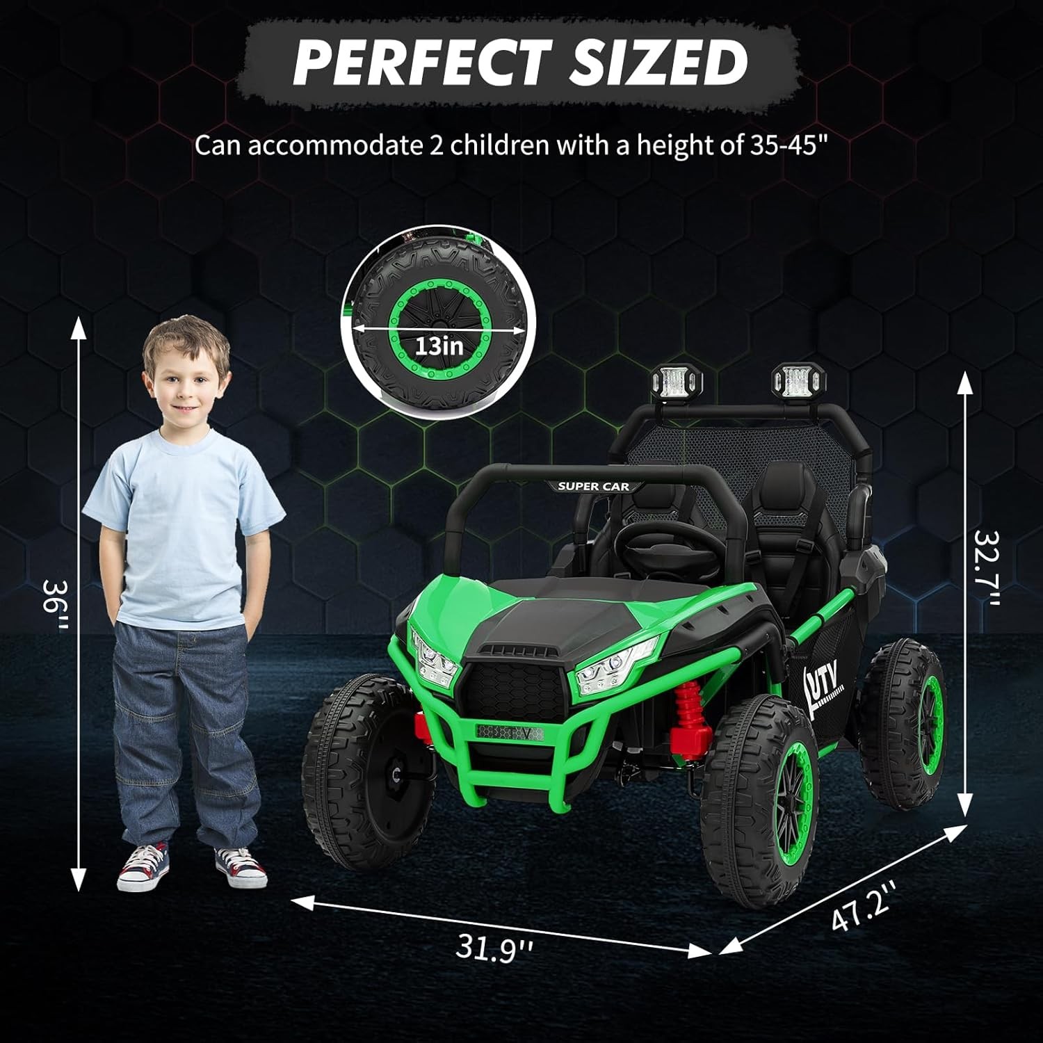 24V Kids Ride On UTV 400W Electric Car Vehicle Toy 4 Wheeler Off-Road Car Remote