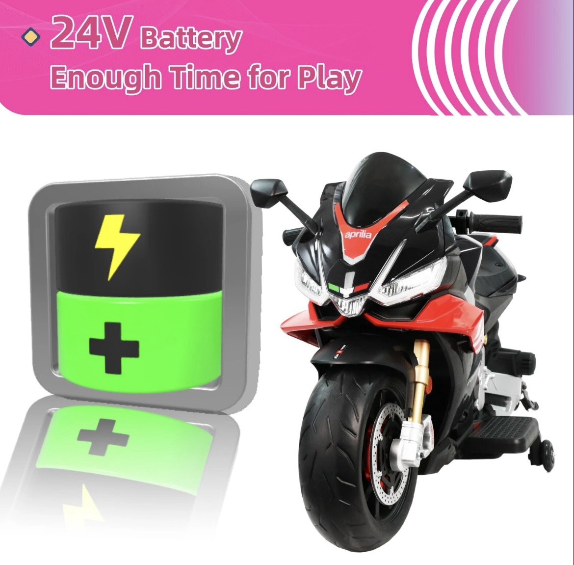 Aprilia Licensed Kids Electric Motorcycle Battery Power Dirt Bike Ride on Toy