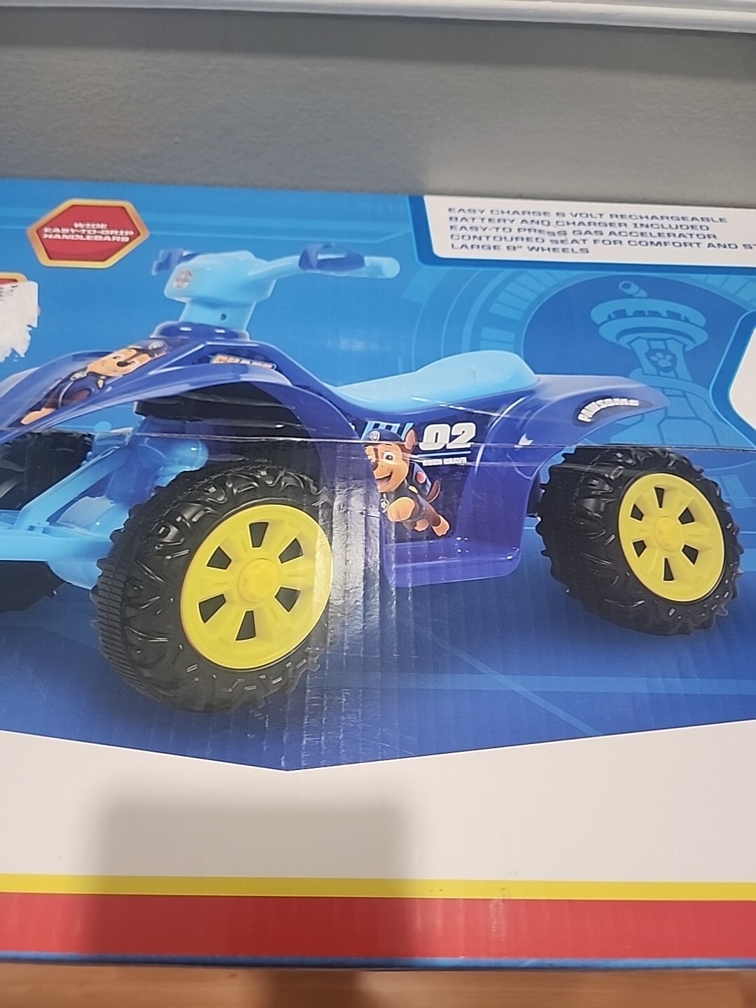 NEW PAW PATROL CHASE 6V QUAD FOR KIDS – POWERFUL AND SAFE RIDE ON TOY AGES 2 – 6
