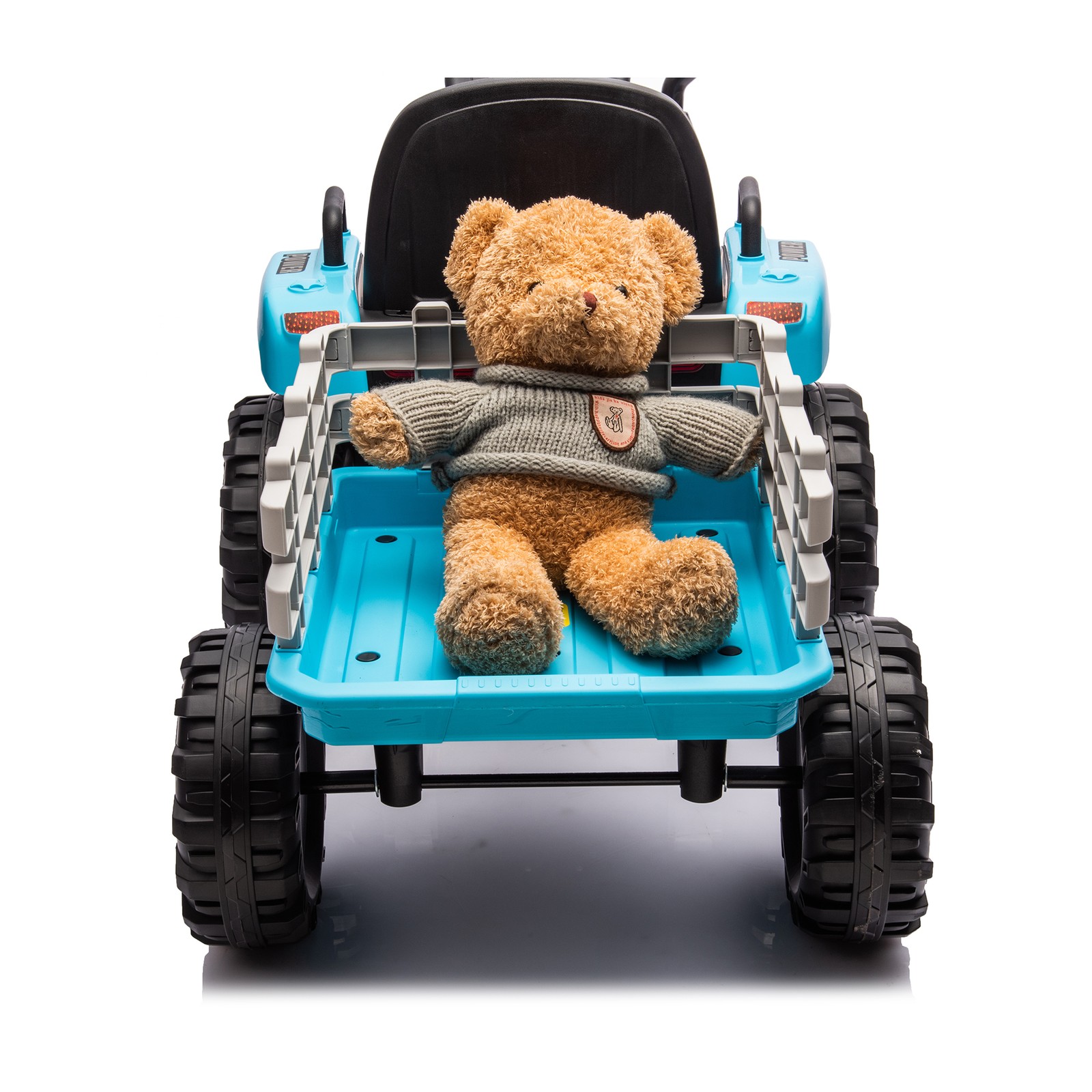 24v Kids Ride Tractor Trailer 1.86-4.97MPH electric car 3 speed adjustable Blue