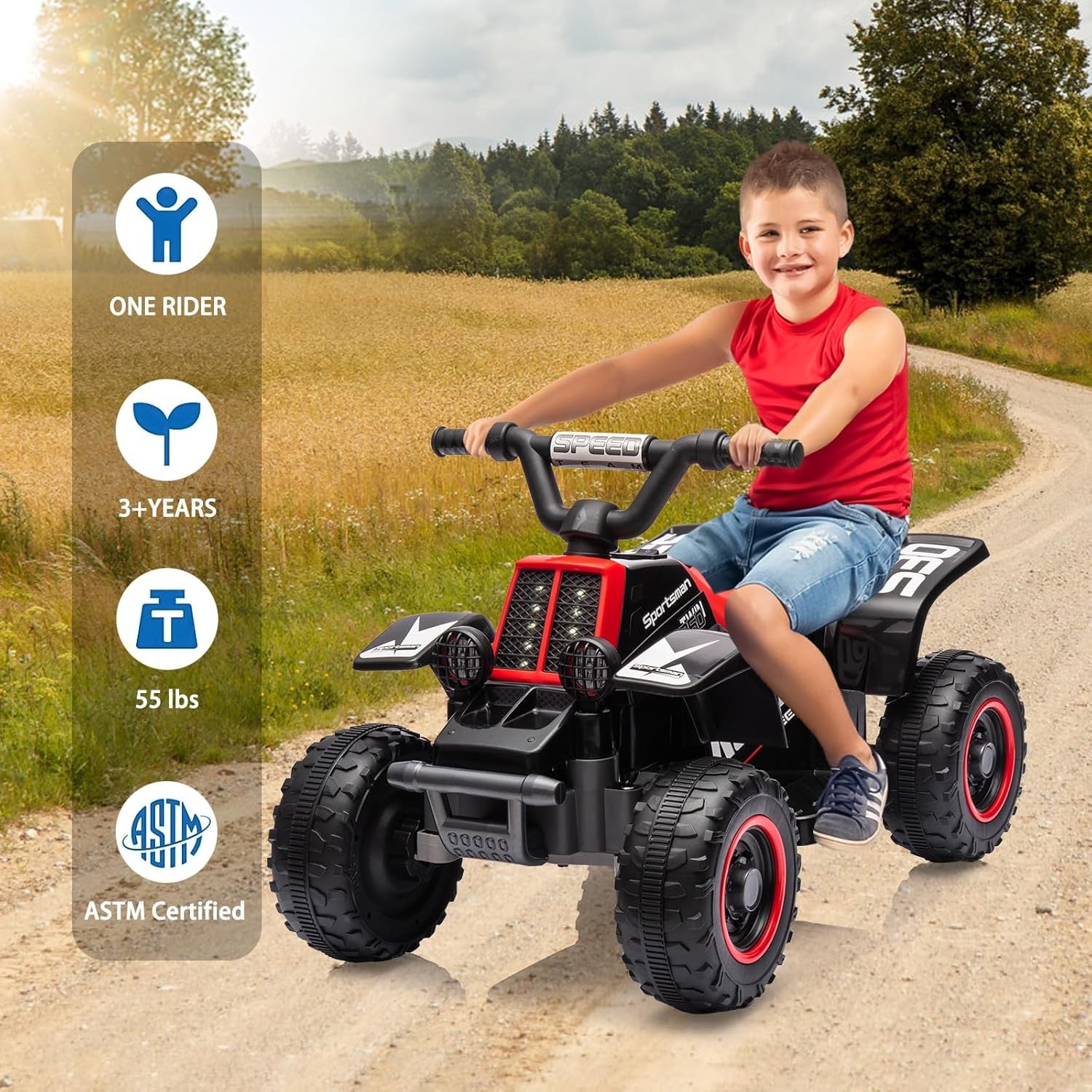 Garvee 6V Kids Ride On Electric ATV,Ride-On Toy for Toddlers 1-3 Boys & Girls