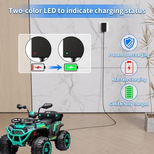 24V Battery Charger for Ride-On Toys & Kids Electric Cars, UL Certified, Smart I