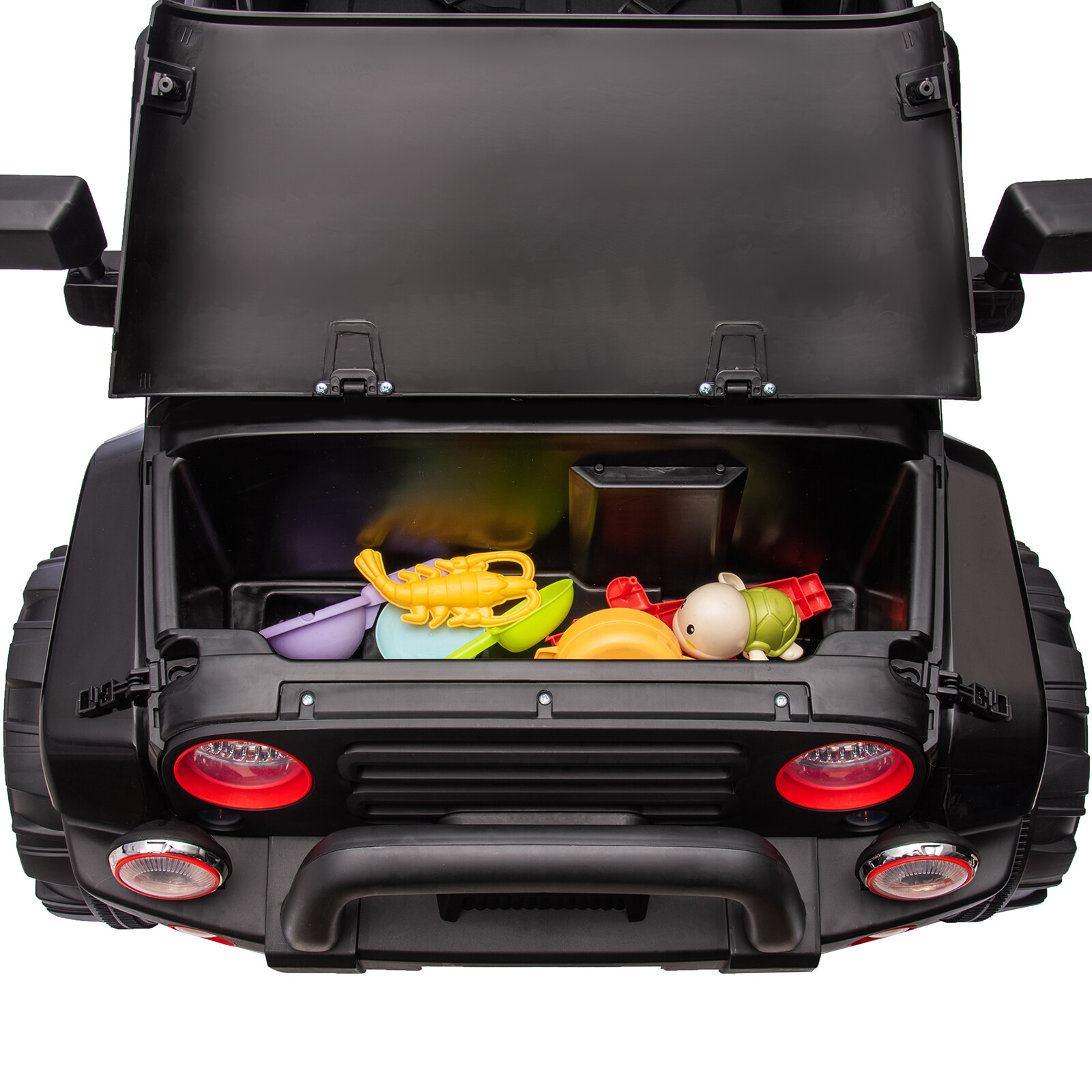 Black 12V Battery Kids Ride On Car Truck 3 Speeds Toy LED MP3 w/Remote,Car Cover