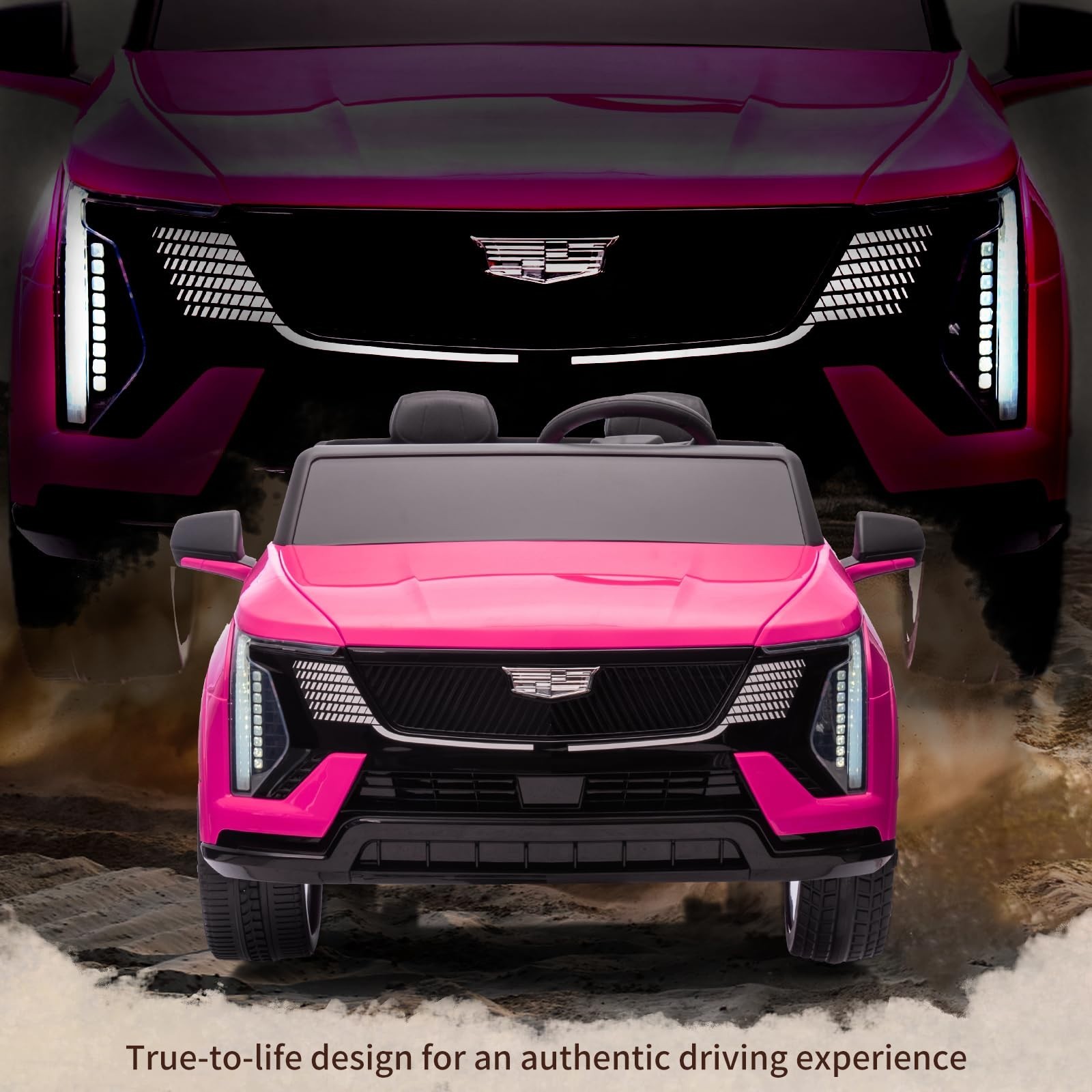 2 Seaters Cadillac Licensed 24V Ride On Car Girls Gift w/ Parent Remote Control