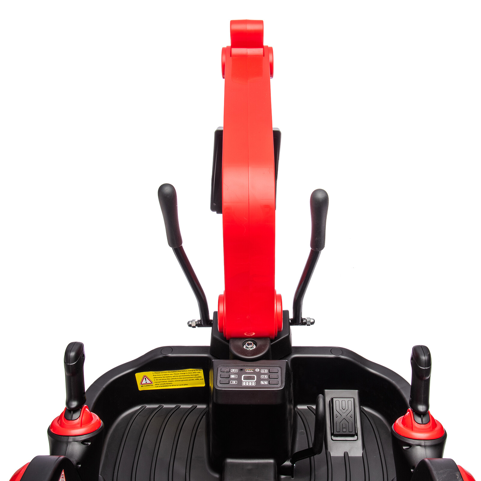 2 IN 1 360° Red 12V Battery Powered Kids Ride On Excavator Bulldozer with Remote